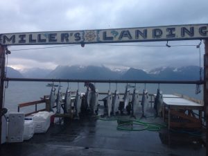 a group of people on a bridge