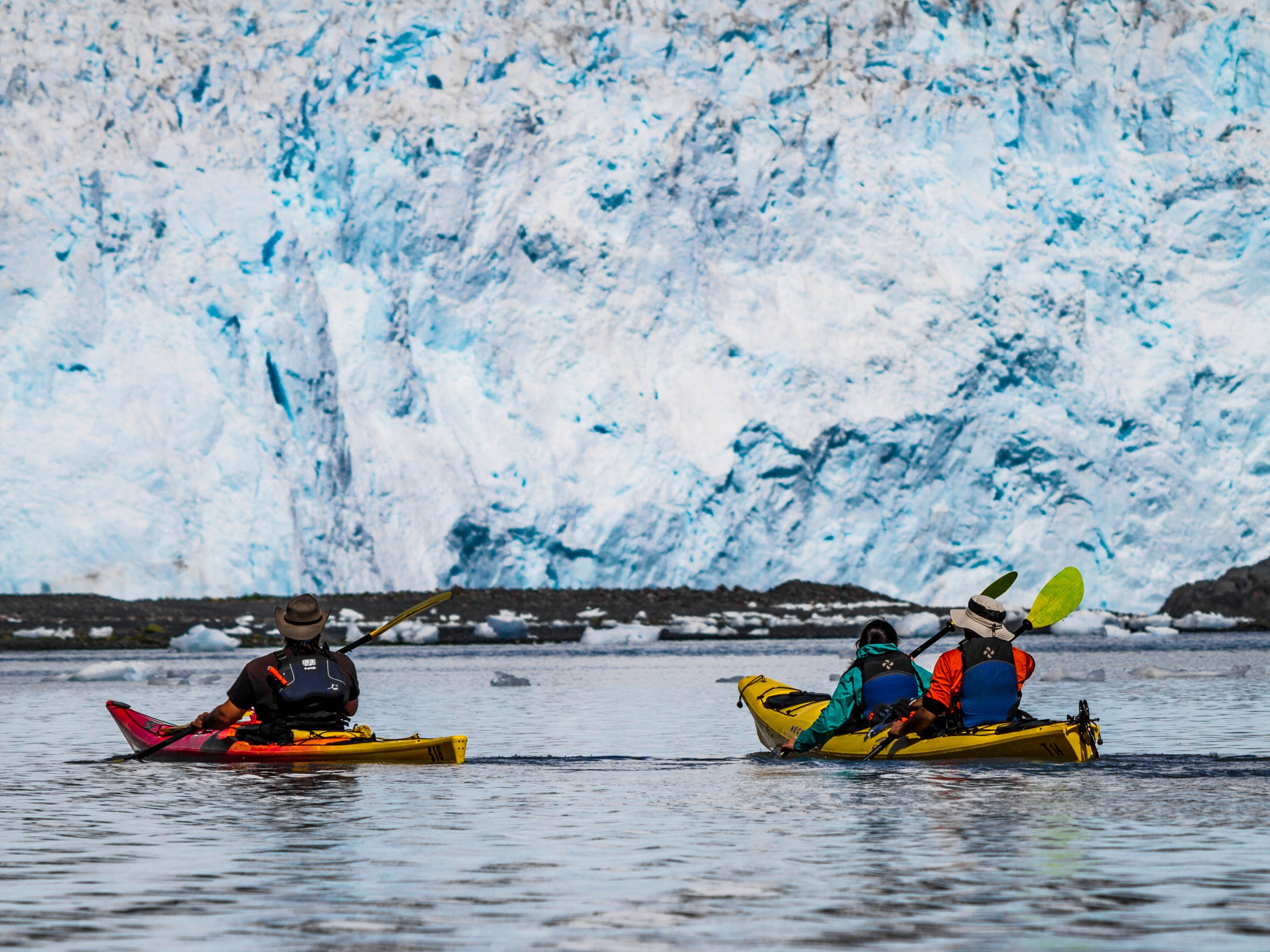 Kayaking near Aialik Glacier in Kenai Fjords National Park