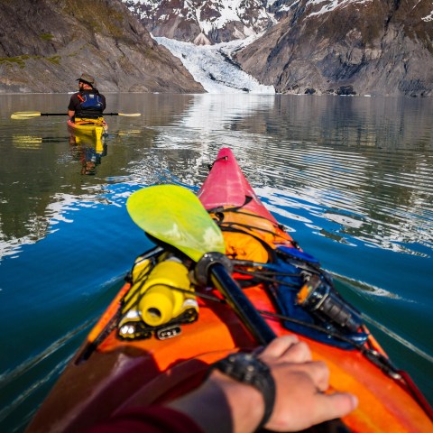 Kayaking in Northwestern Fjord in Kenai Fjords National Park, Seward, AK
