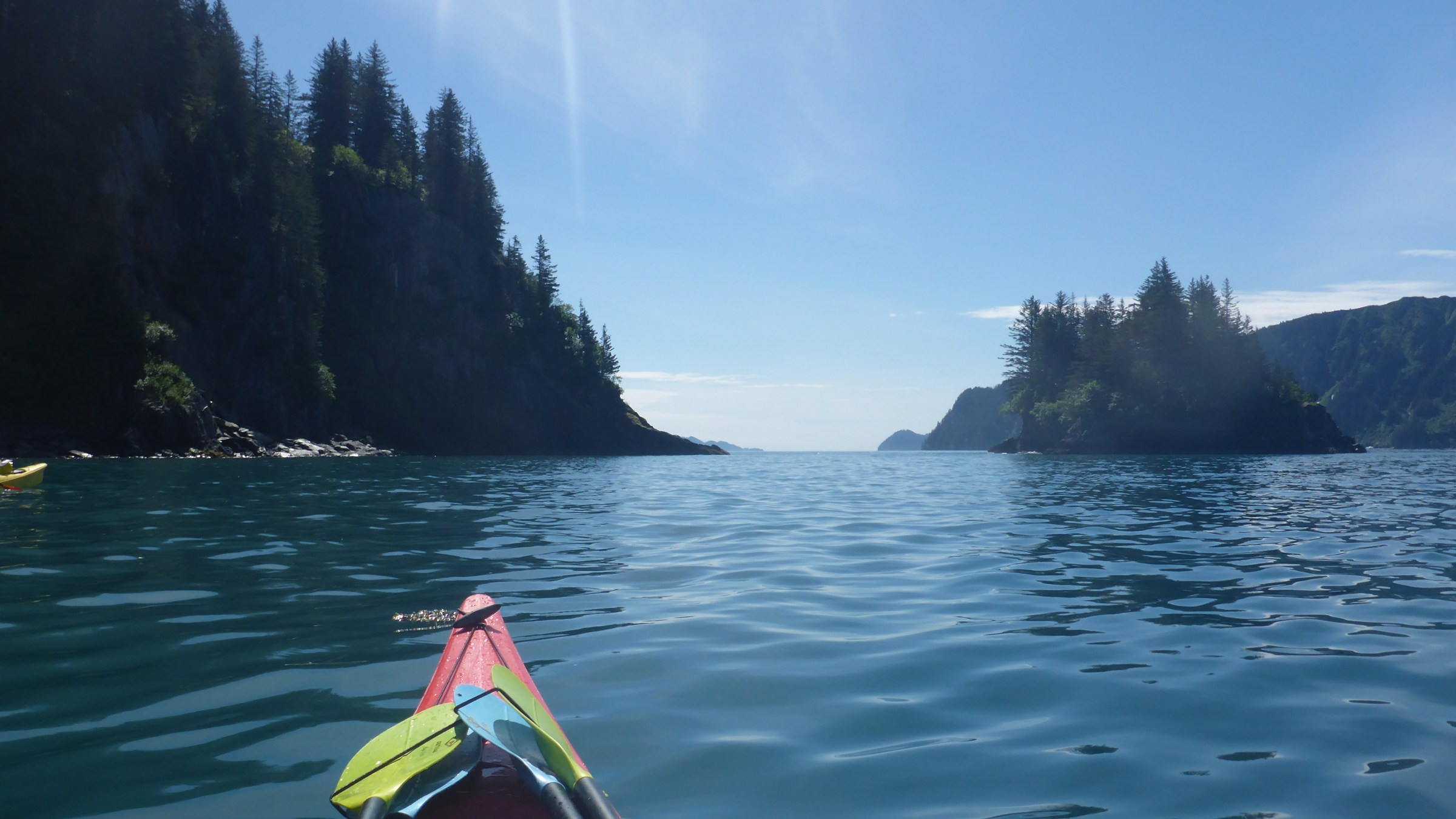 Kayaking in sunny waters near Seward, Alaska