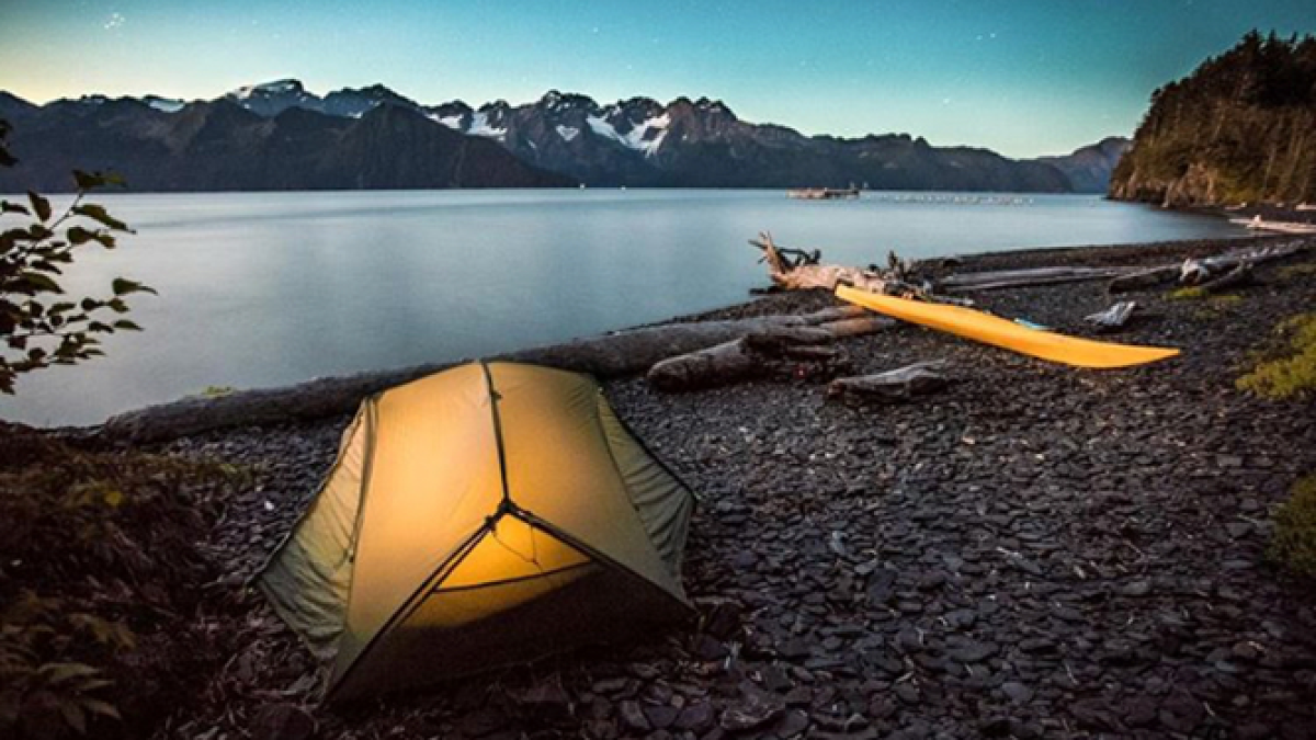 Overnight Camping and Kayaking in Resurrection Bay. Seward. AK