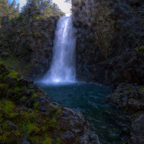 The Humpy Cove waterfall in Resurrection Bay, Seward, AK