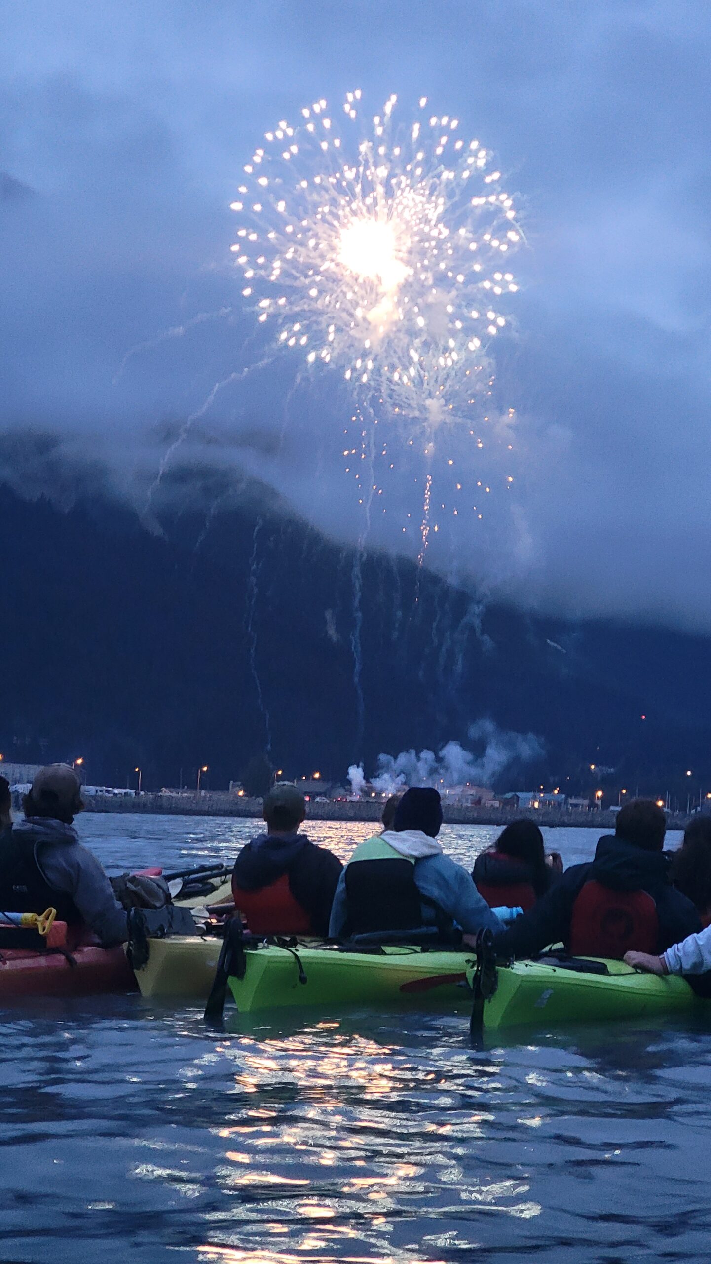 a group of fireworks in the sky