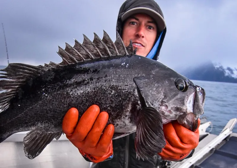 a person holding a fish