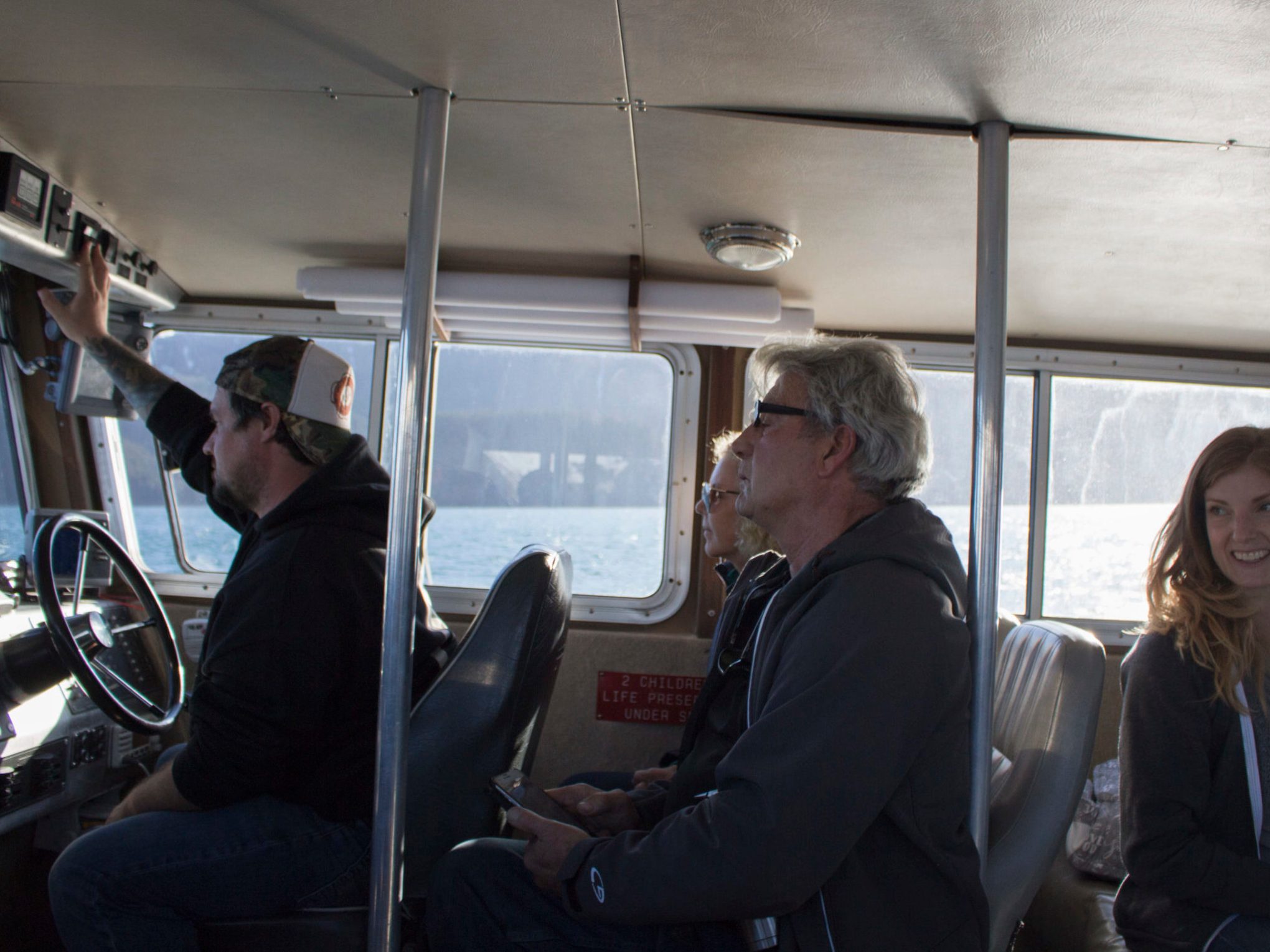 a group of people sitting on the michael a