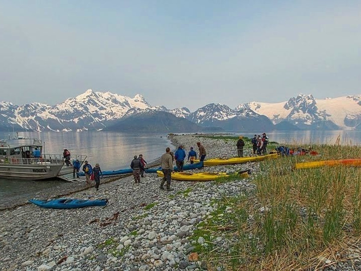 Kayakers cover water taxi