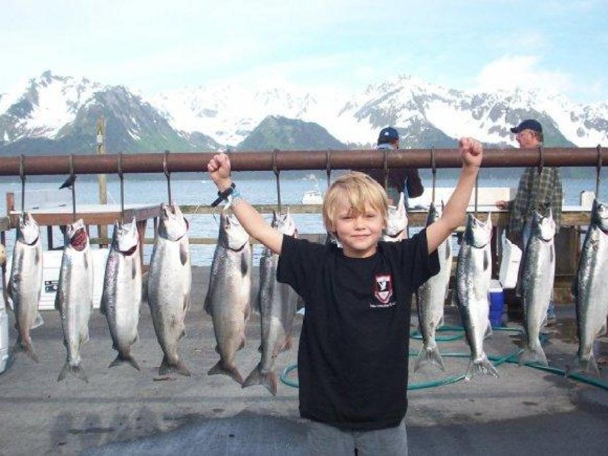 Awesome catch on a Silver Salmon & Black Bass Half Day Fishing Charter in Seward, AK
