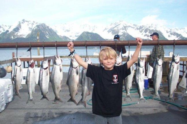 Awesome catch on a Silver Salmon & Black Bass Half Day Fishing Charter in Seward, AK