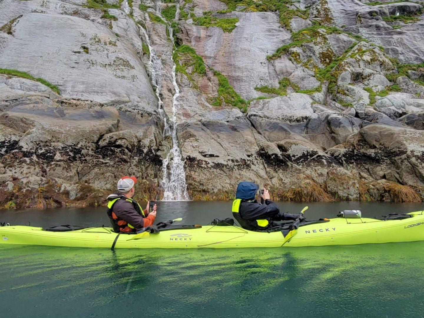 a group of people on a raft