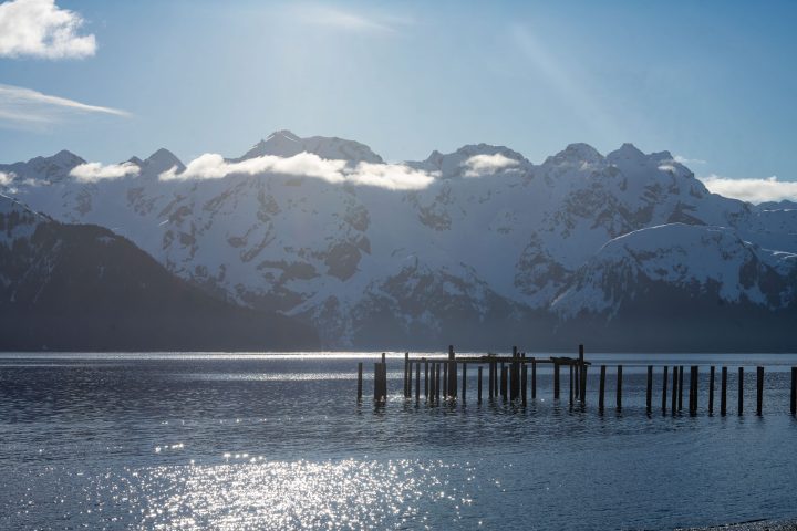 Paddling along Resurrection Bay.