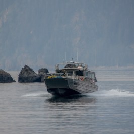 a small boat in a body of water