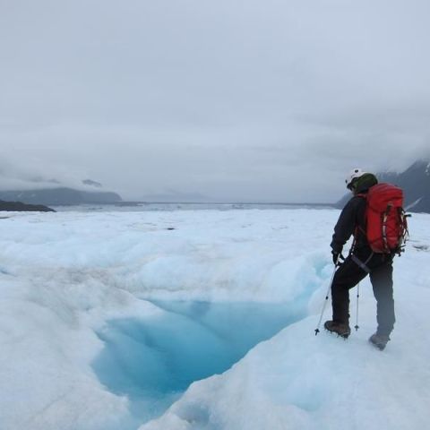 Hiking on a glacier in Seward in Alaska