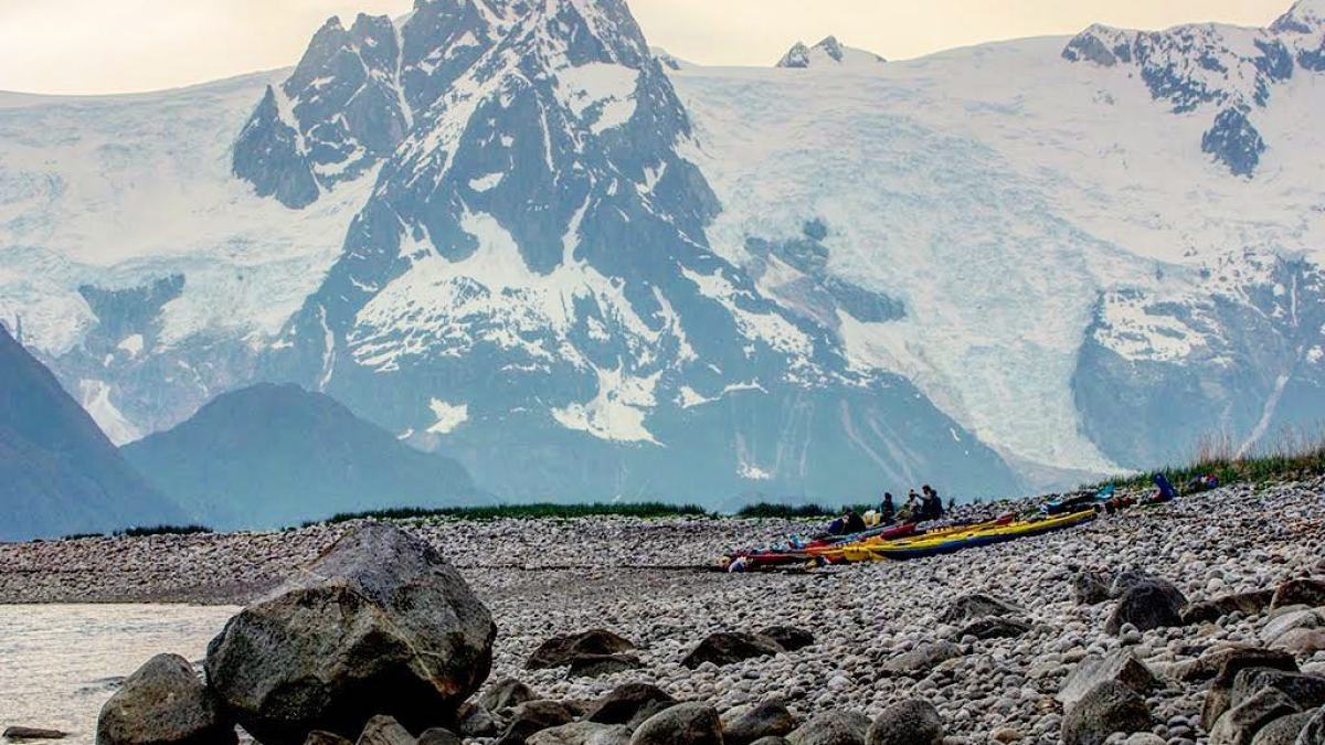 Setting up camp for the night in Northwestern Lagoon