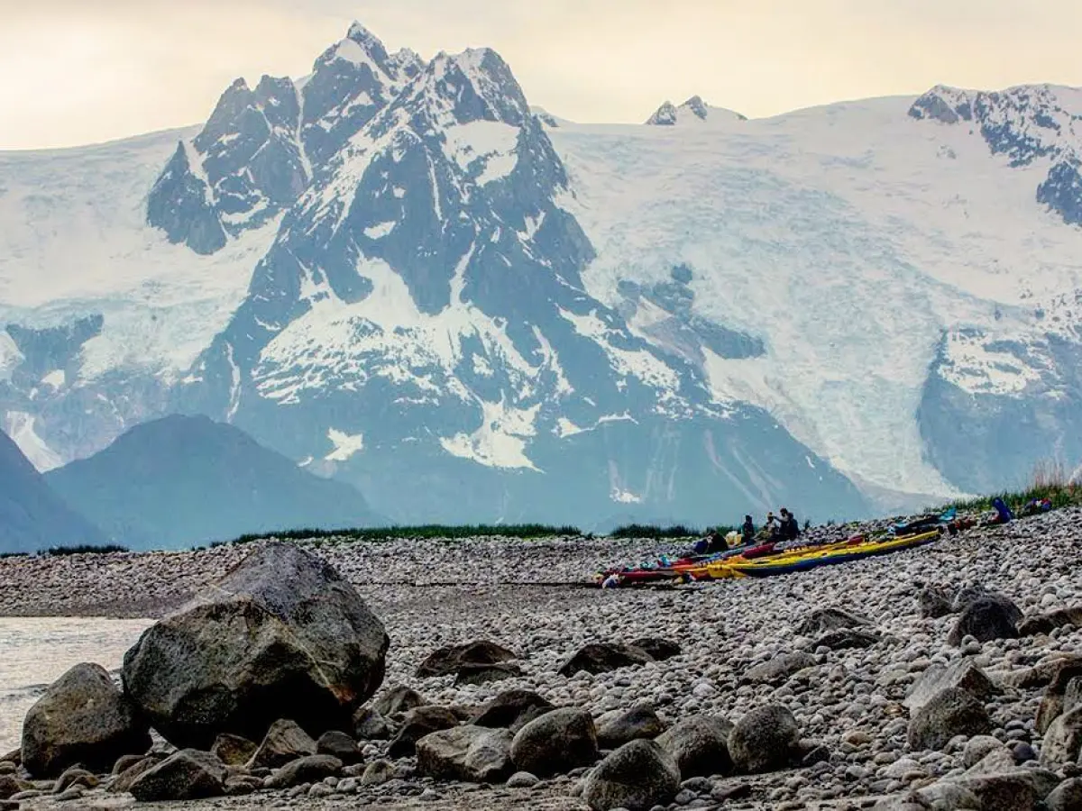 Setting up camp for the night in Northwestern Lagoon