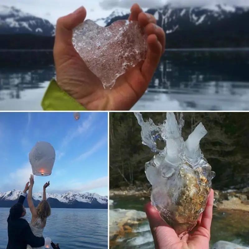 Ice forming special shapes in Seward alaska