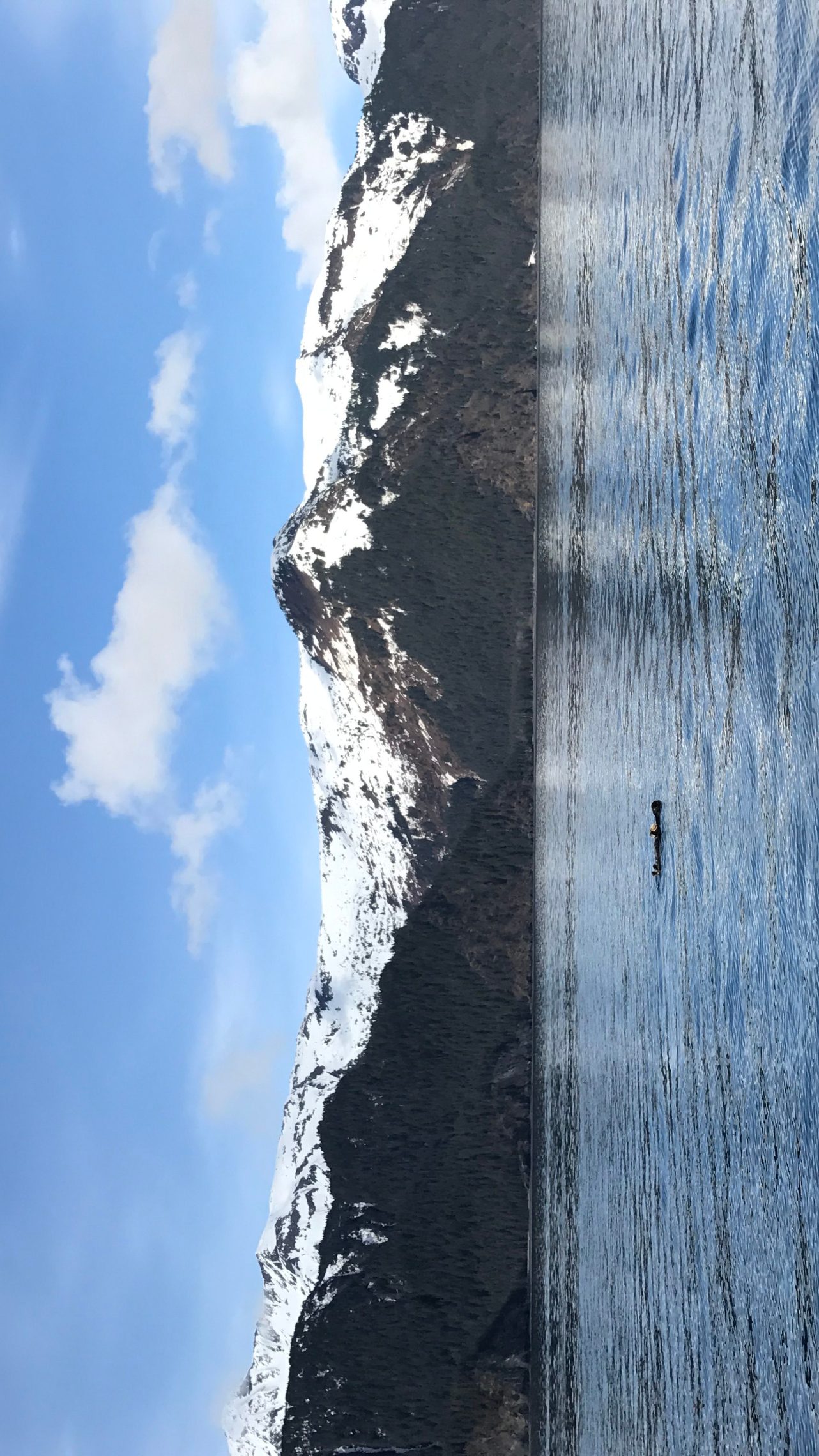Resurrection Bay with the mountains reflecting on the water in Seward, AK