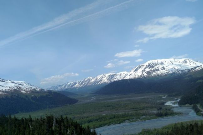 aerial view of kenai fjords national park