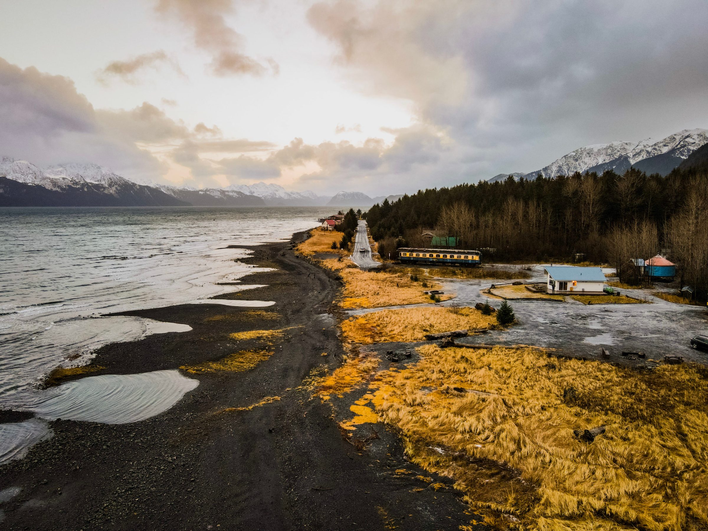 View down Beach Drive from the North Annex, Miller's Landing, Seward, AK
