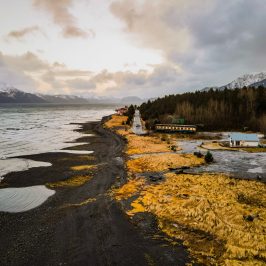 View down Beach Drive from the North Annex, Miller's Landing, Seward, AK