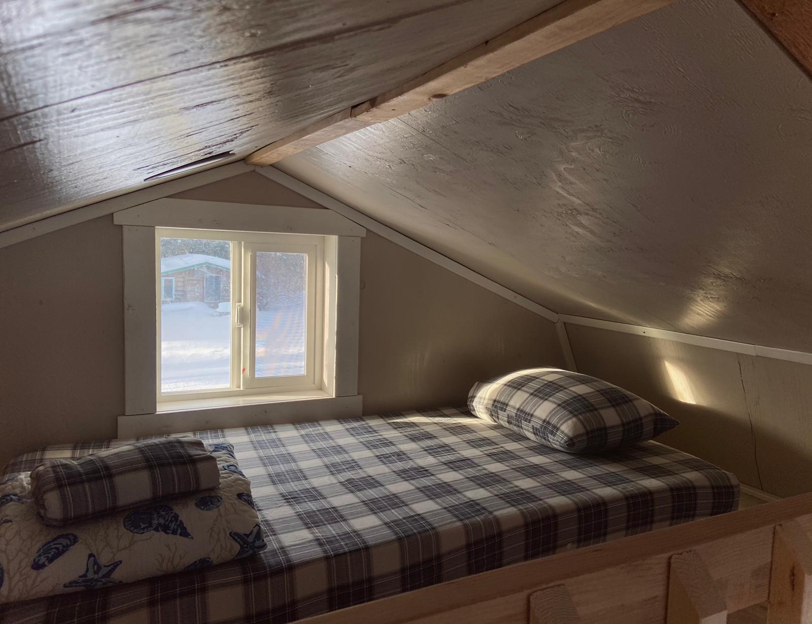 interior Beachfront Millers Landing cabin. detail of the small loft