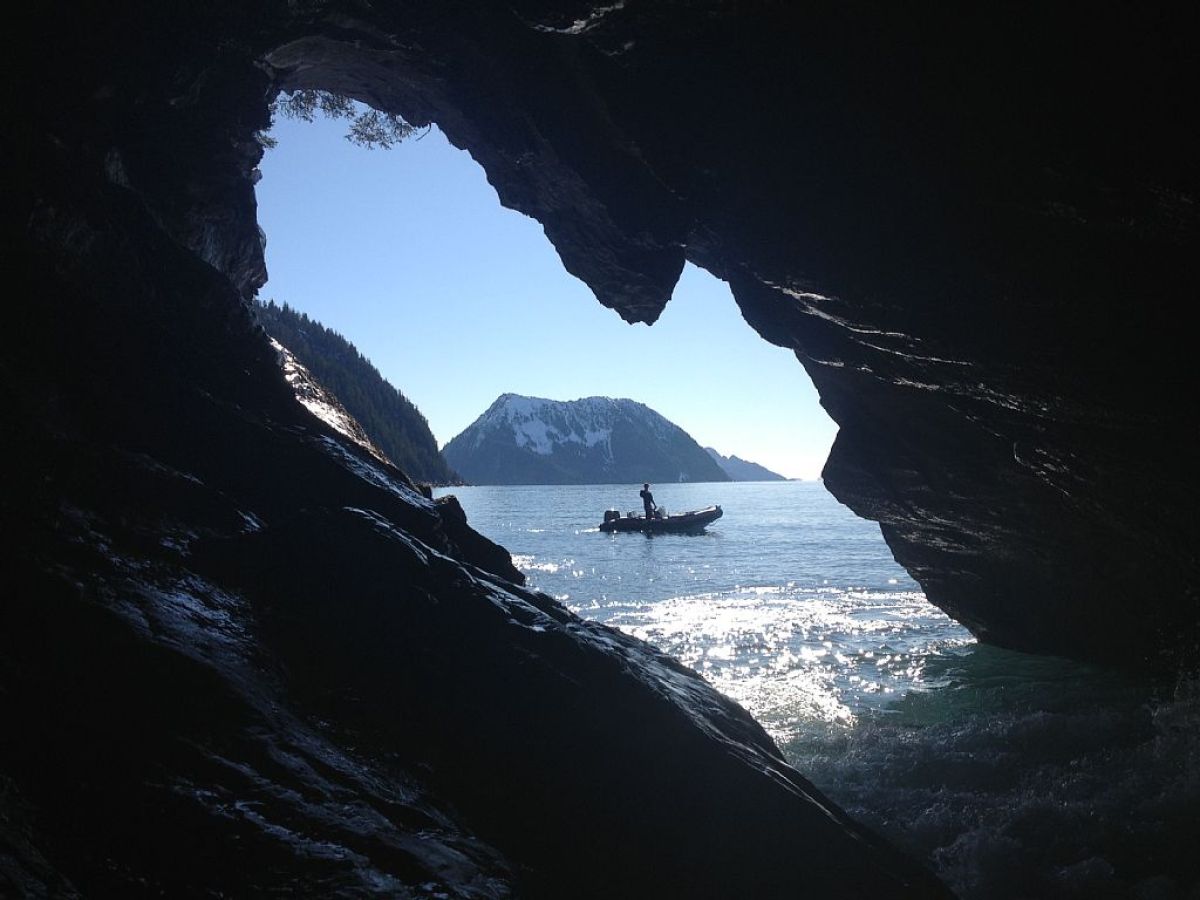Sea save view near Granite Point Mountain Lodge near Seward, Alaska