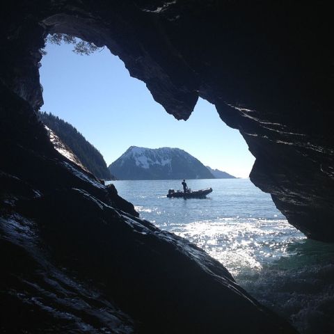 Sea save view near Granite Point Mountain Lodge near Seward, Alaska