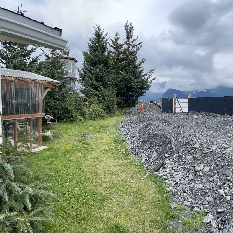 a house with trees in the background