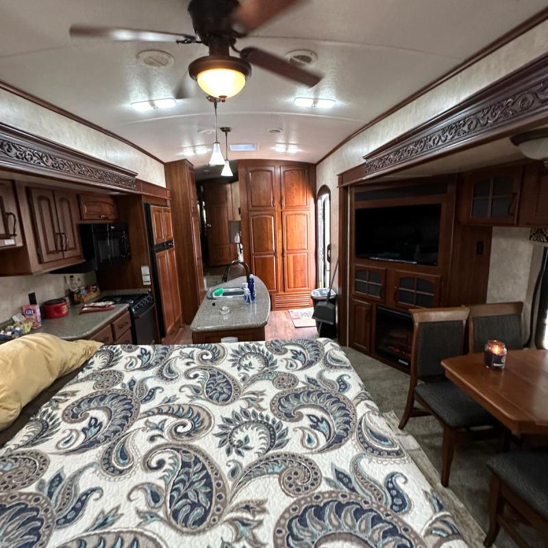 a large bed in a room