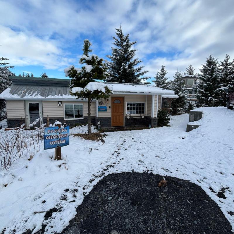 a house covered in snow