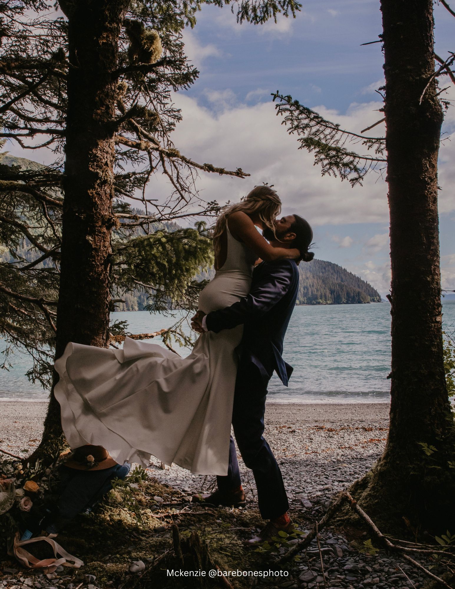 a person standing next to a tree