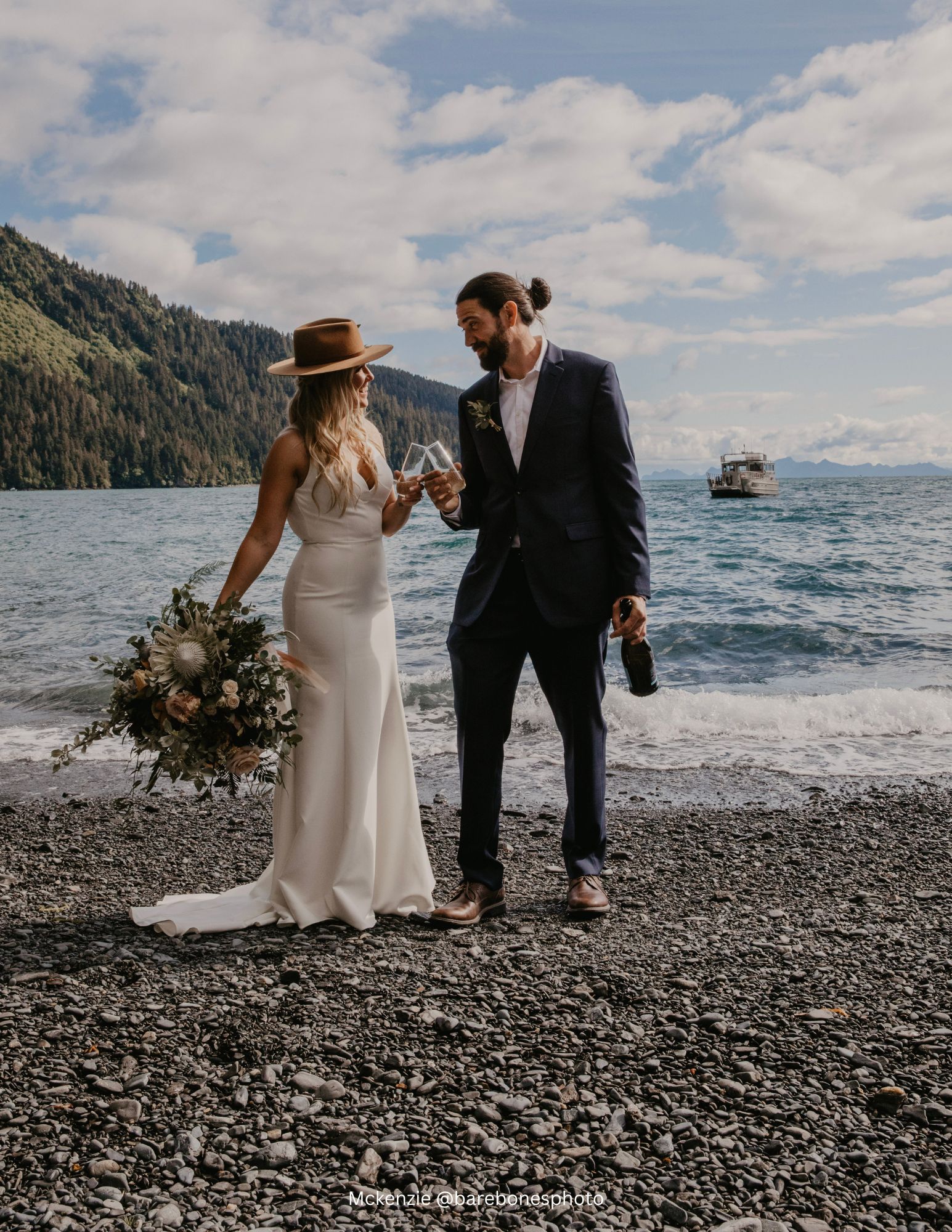 a group of people on a beach