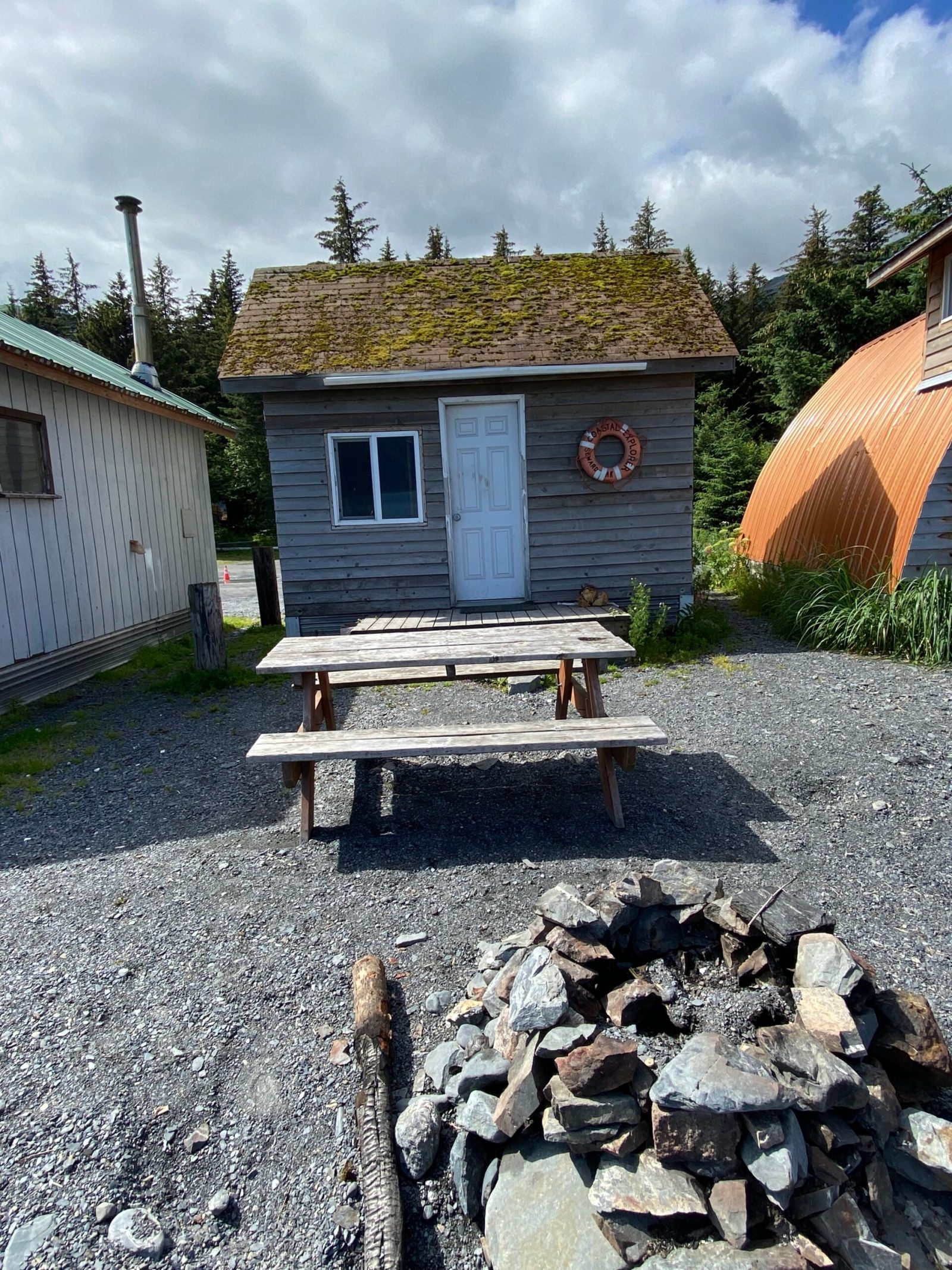 Seaside Beach Seward Alaska Kayaking Fishing Lodging Camping Guided Trips seaside beach building that has a bench in front of a house