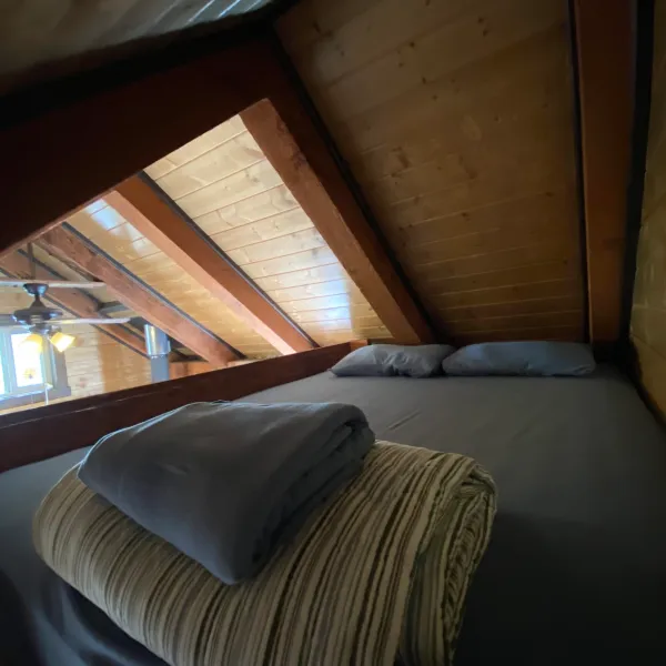 a double bed in a room