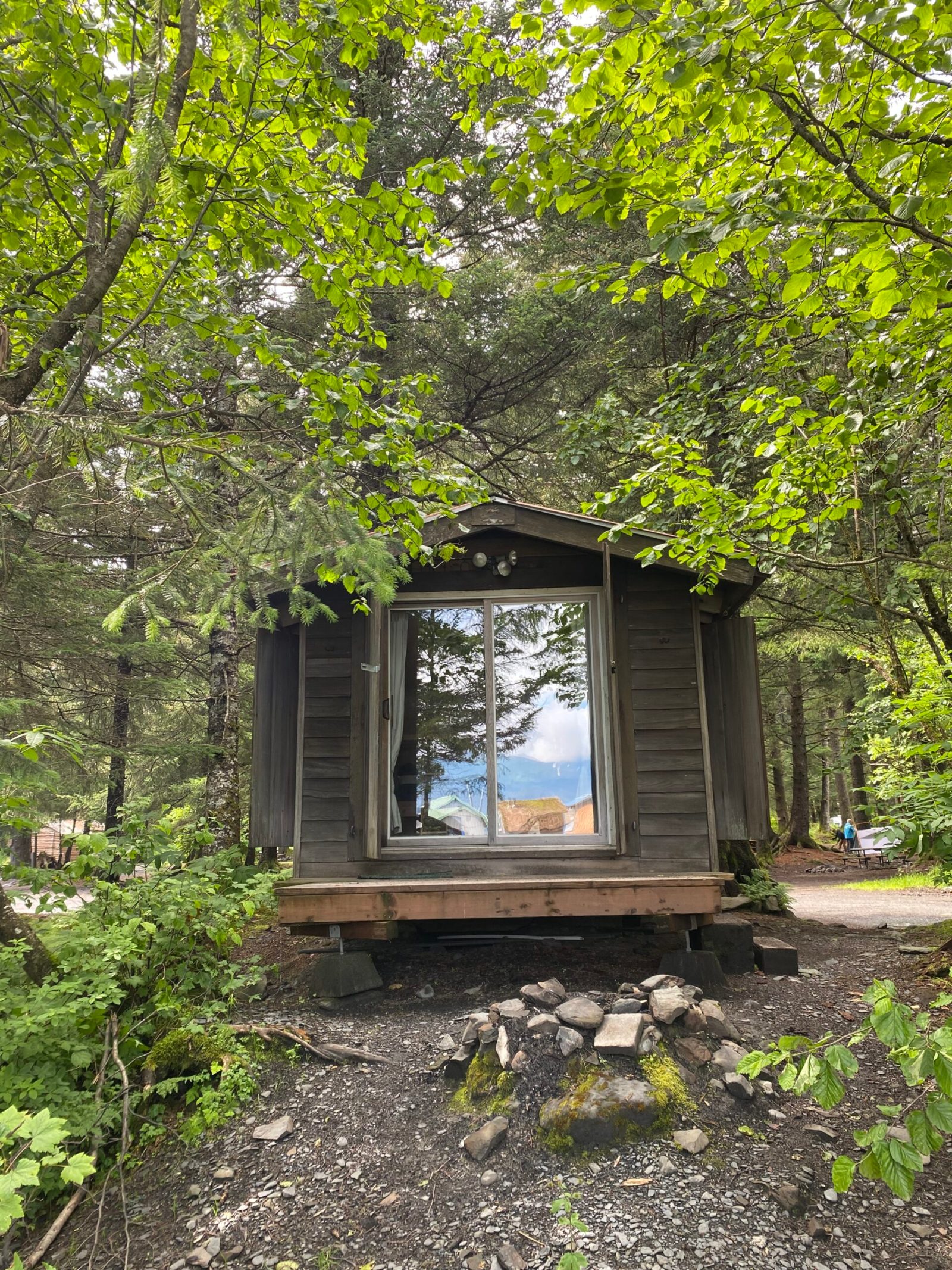 Seaside Beach Seward Alaska Kayaking Fishing Lodging Camping Guided Trips house with bushes in the background