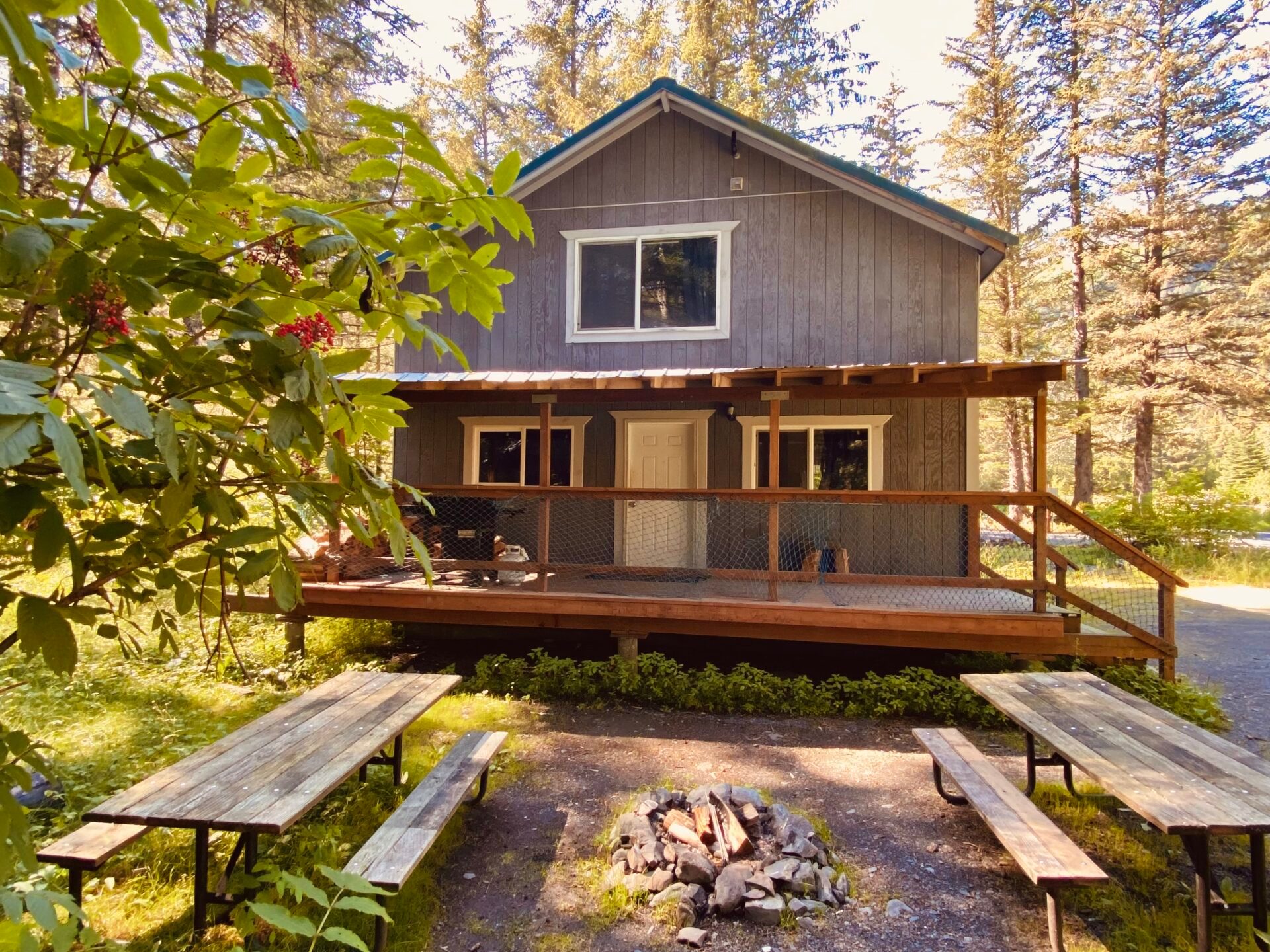 a house with trees in the background