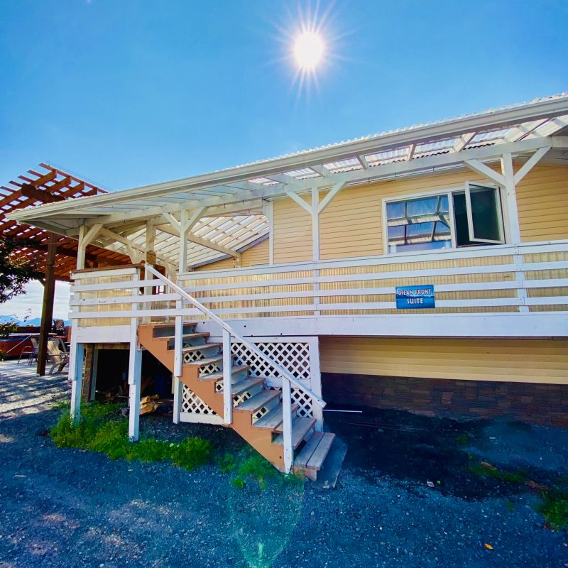 a house with trees in the background