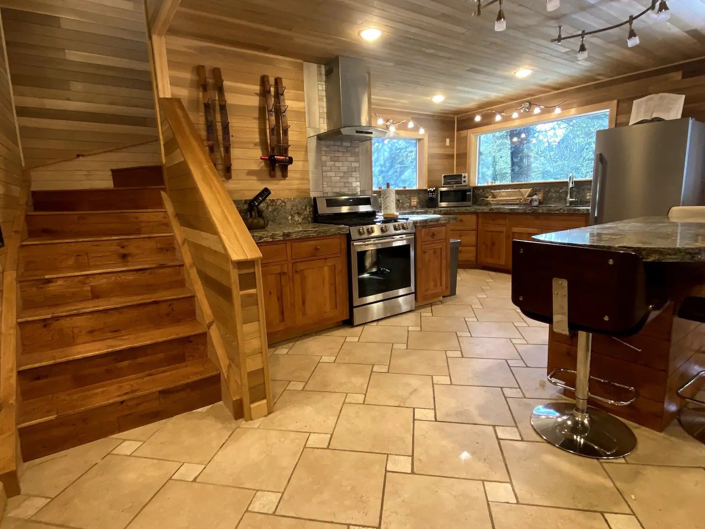 a view of the kitchen area