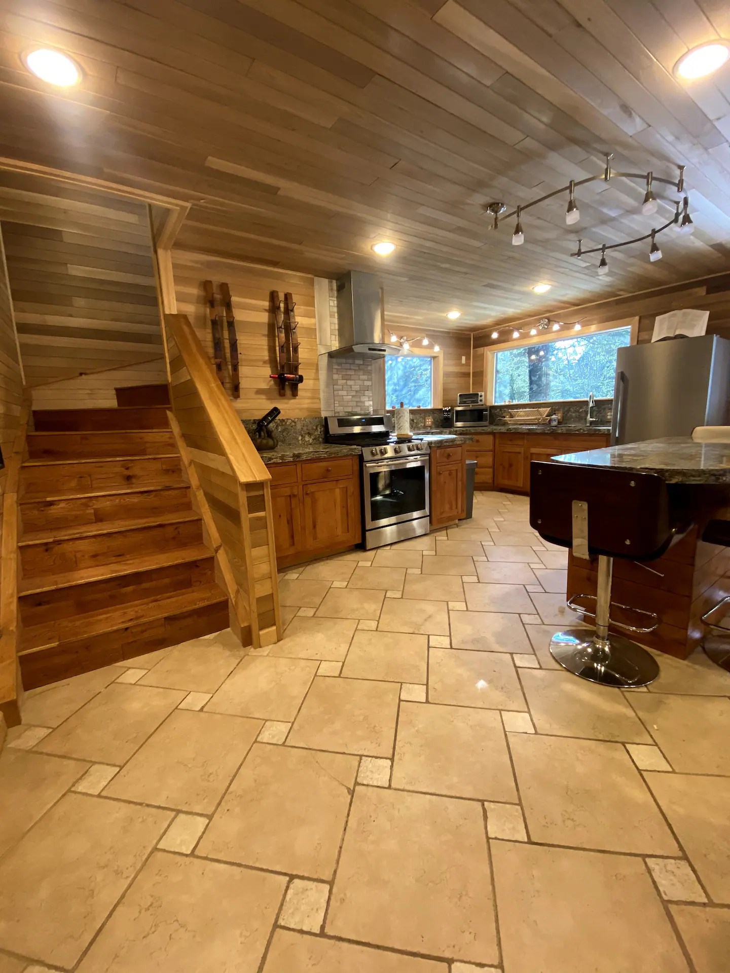 a view of the kitchen area