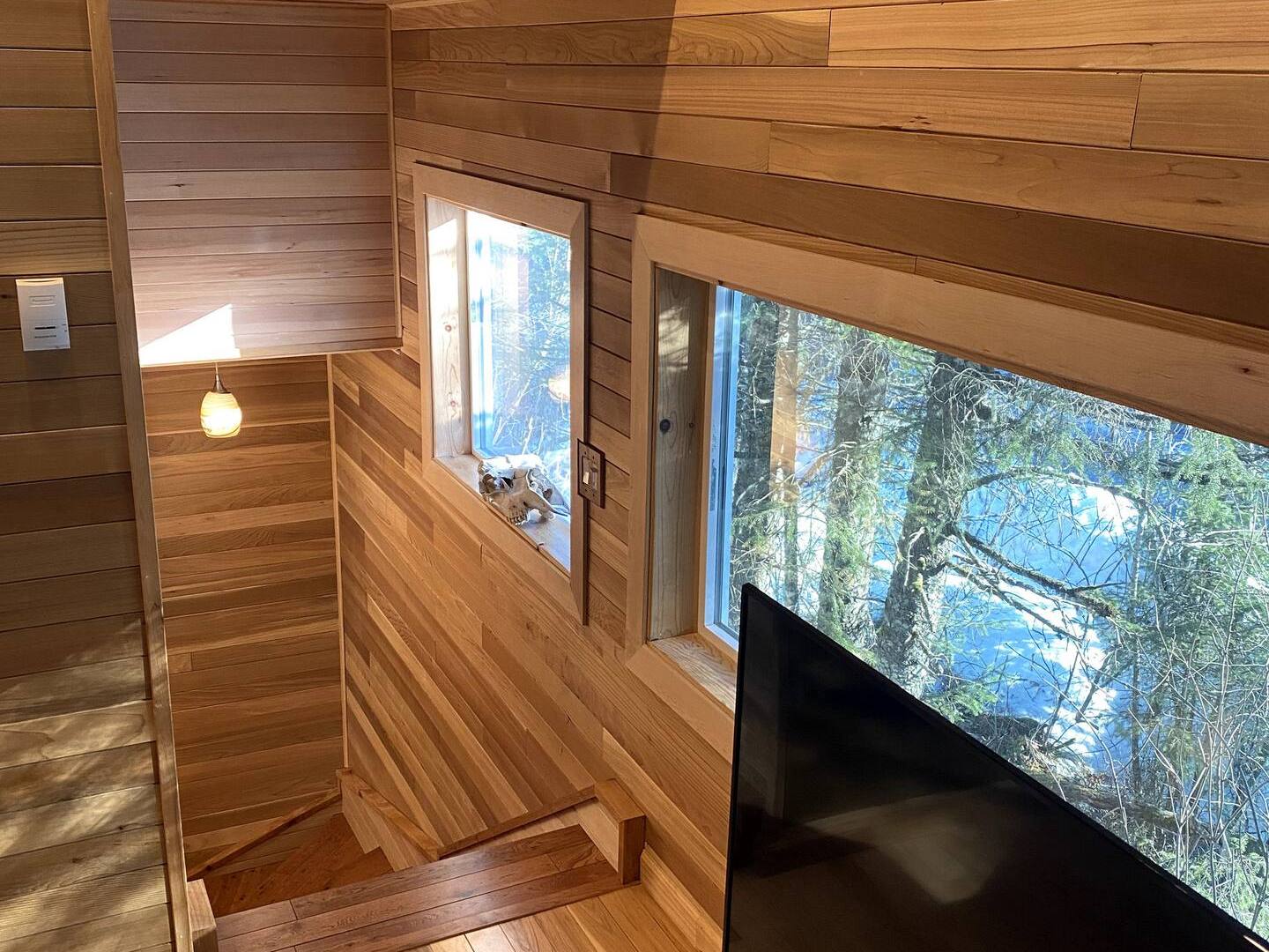 a view of the inside of a building