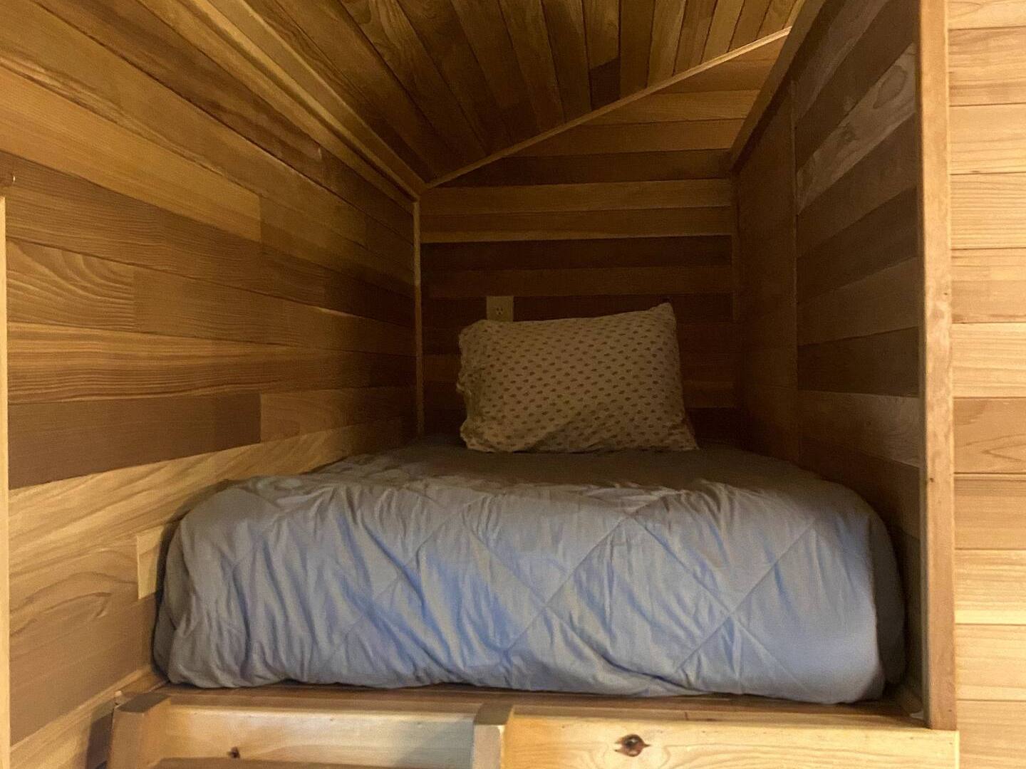 a bed in a room
