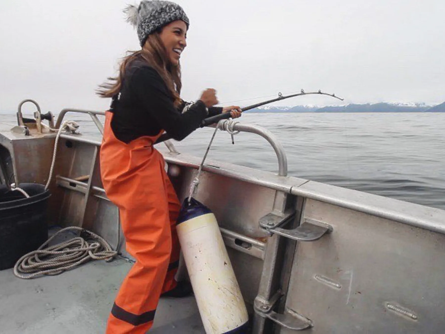 Fishing on an elopement charter