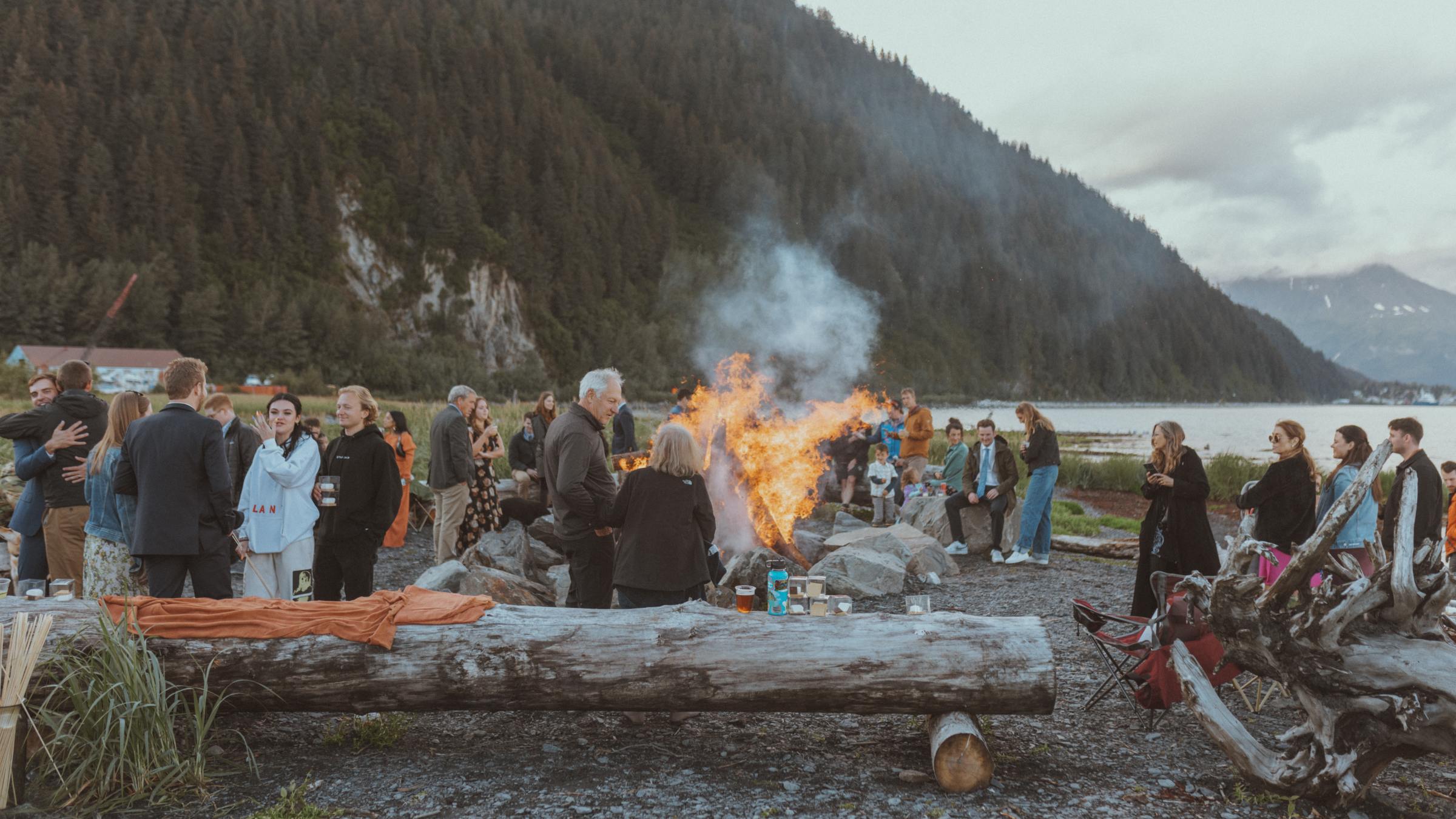 Beach Wedding Bonfire
