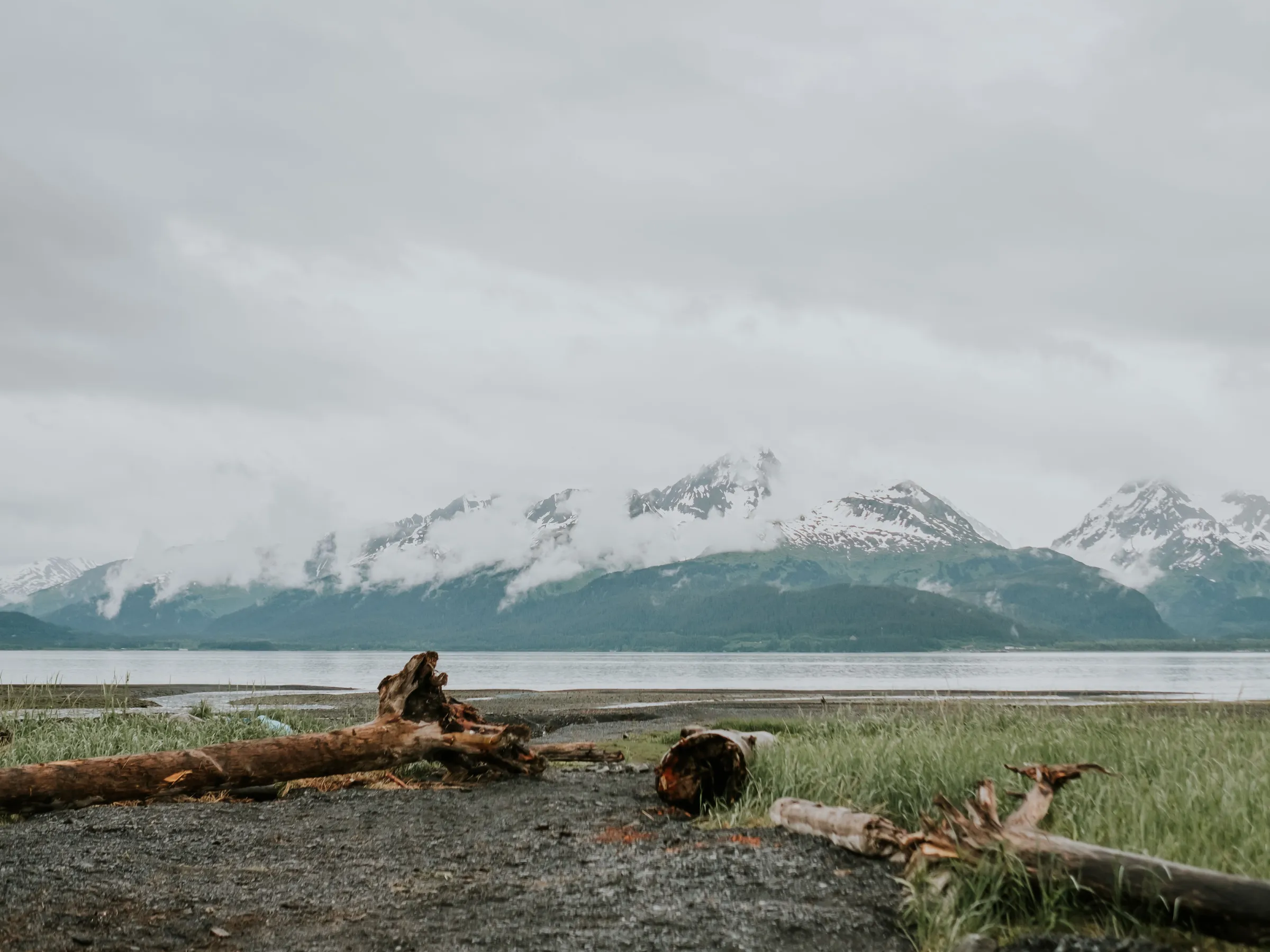 a group of people on a beach near a body of water