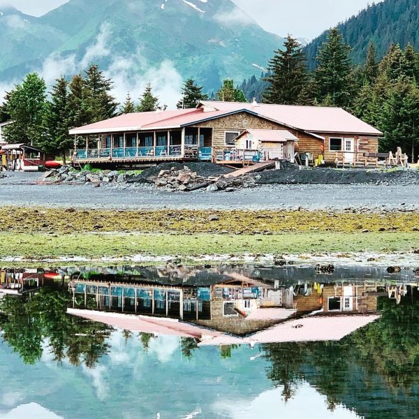 Millers Landing Seaside Resort outside of Seward Alaska on a lowtide