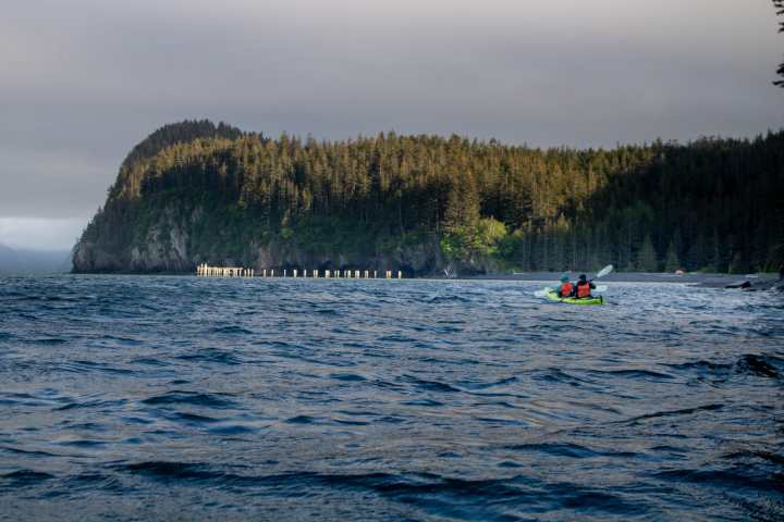 a small boat in a body of water