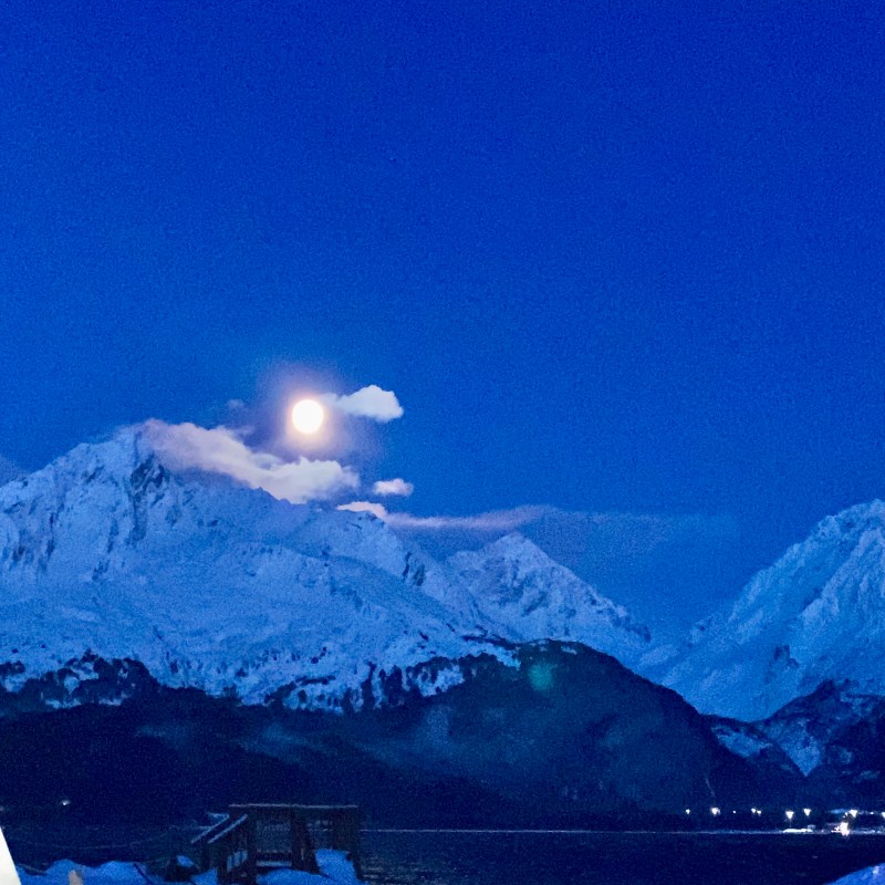 a close up of a snow covered mountain