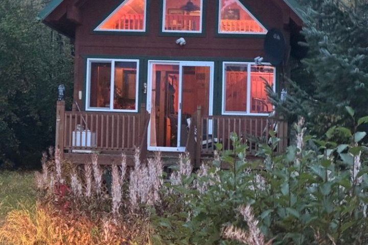 a house with trees in the background